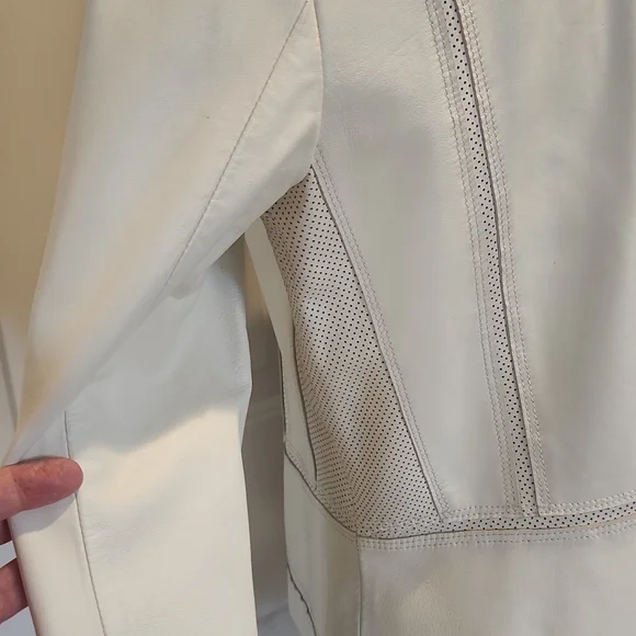 St. John leather jkt white M - Picture 7 of 14